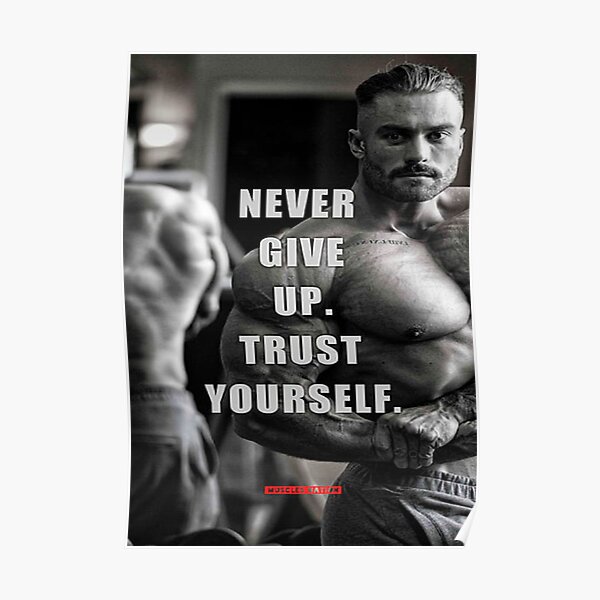 Chris Bumstead Never Give Up Poster RB1312 product Offical CBUM Merch