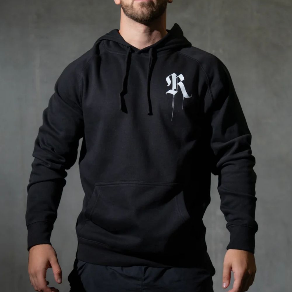 Chris Bumstead Hoodies – Raw Logo Red Black Pullover Hoodie 3 - Cbum Store 442 - Cbum Store