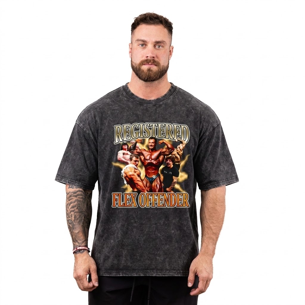 Registered Flex Offender Funny PTTT2304 Washed T shirt 2 - Cbum Store