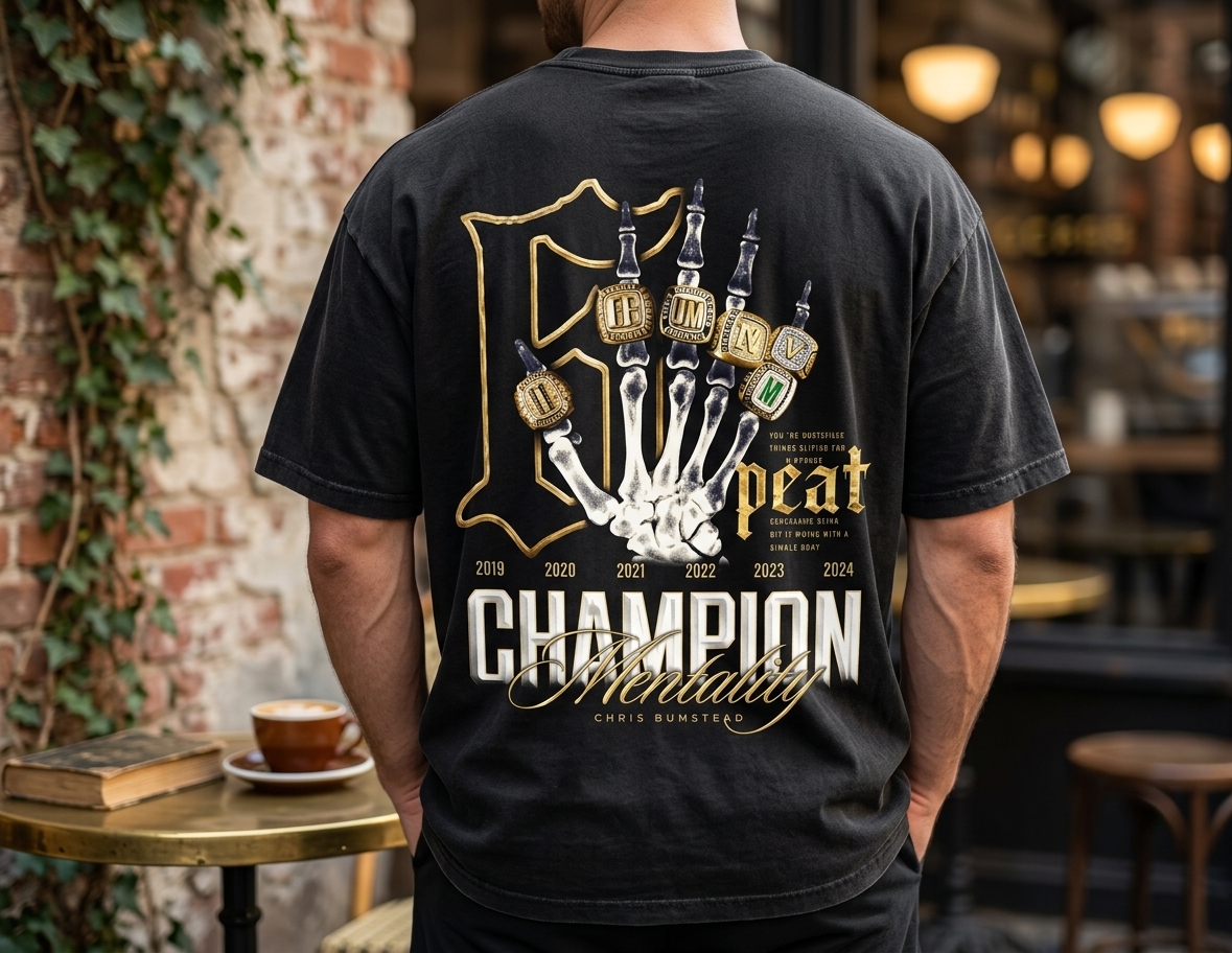 Chris Bumstead T-shirts – Bumstead 6 Peat Champion Mentality TShirt 2 - Cbum Store studio mockup 2 40 - Cbum Store