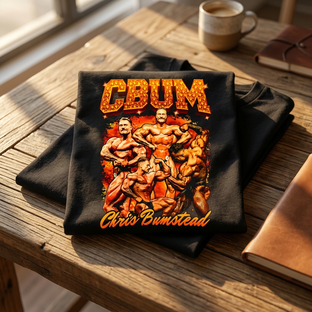 Chris Bumstead PTTT170 Retro Graphic T-shirt 3 - Cbum Store studio mockup 0 1 5 - Cbum Store